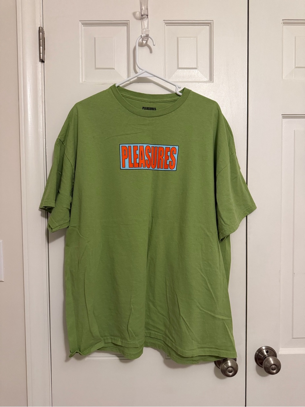 Pleasures Men’s Lime Green Logo Tee